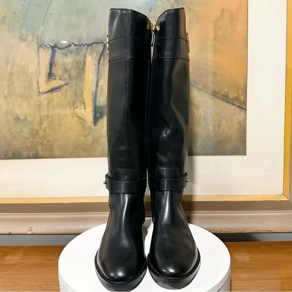 🌹TORY BURCH🌹 Adeline Riding Boot 20mm Black Leather Size: 5M